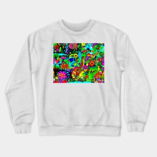 Abstract garden painting background Crewneck Sweatshirt